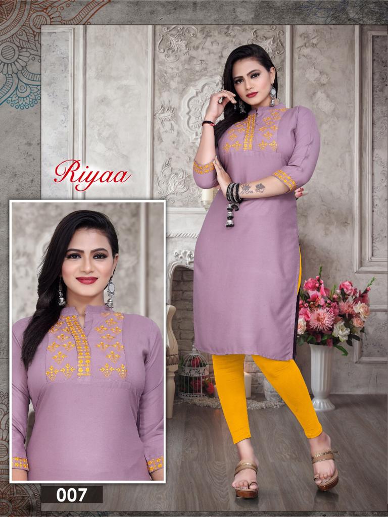 Riyaa Casual Daily Wear Rayon Printed Kurti Collection